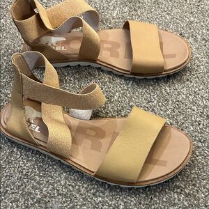 Sorel Camel Strappy Sandals
